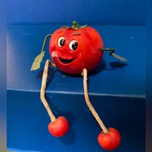 Kitschy Anthropomorphic Tomato Figure Decor
